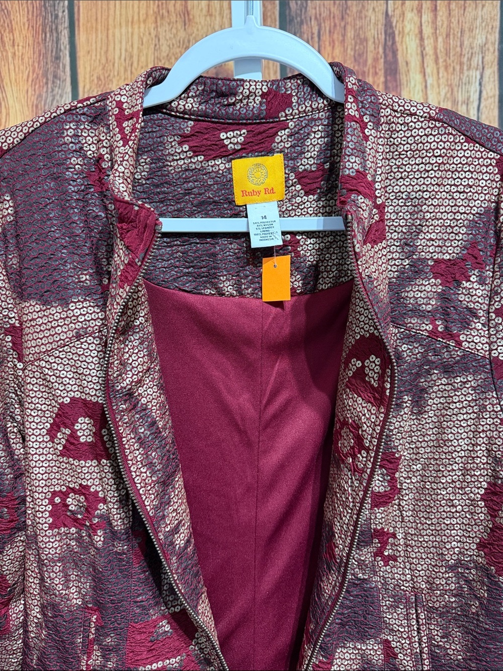 Ruby Rd. Zip Up Jacket Size 14 - Picture 4 of 5